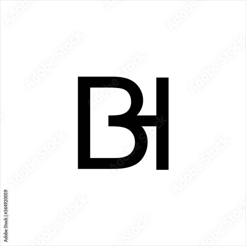  logo bh, hb, h inside b  letter negative space logo , logo letter bh combination , logo bh abstract 