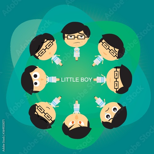 circle of boys with expression