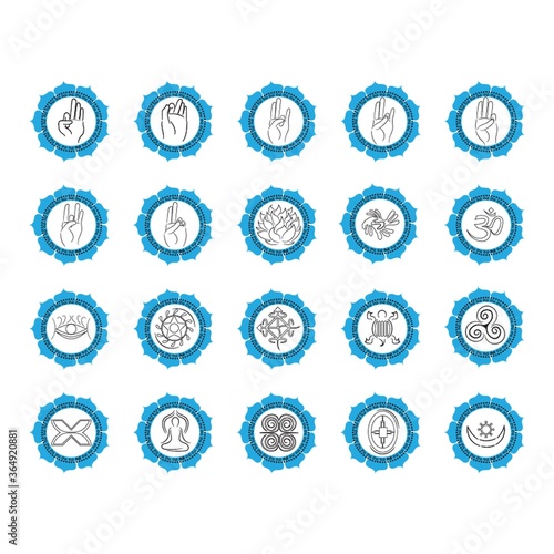 assorted yoga symbol set