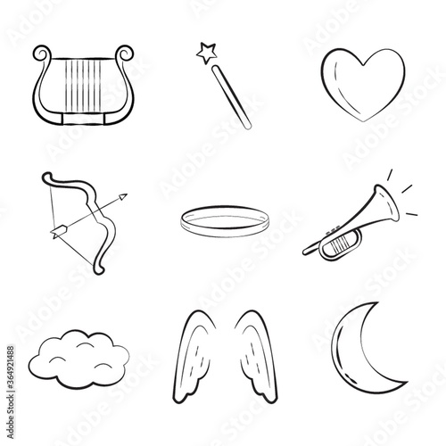 set of angel icons