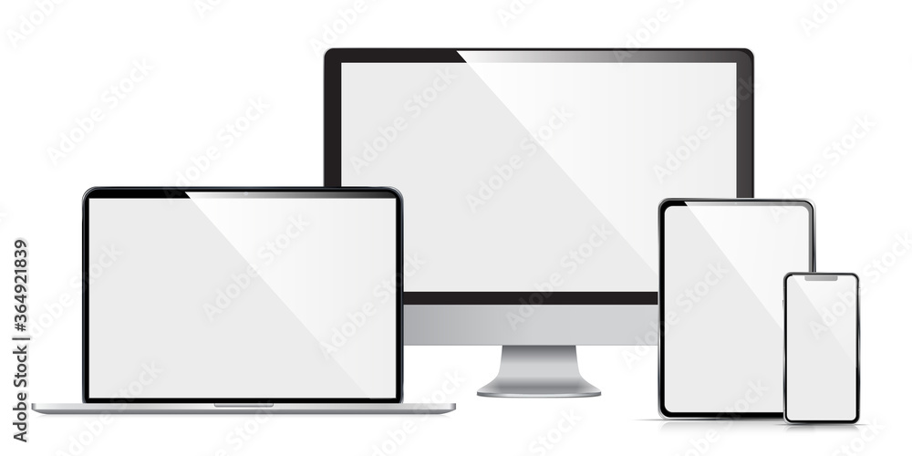 vector illustration modern monitor, computer, laptop, phone, tablet on a white background vector illustration modern monitor, computer, laptop, phone, tablet on a white background
