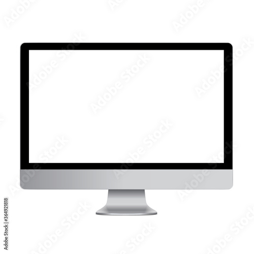 vector illustration modern monitor, computer on a white background