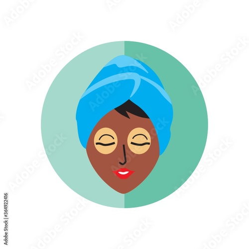 woman with a facial pack