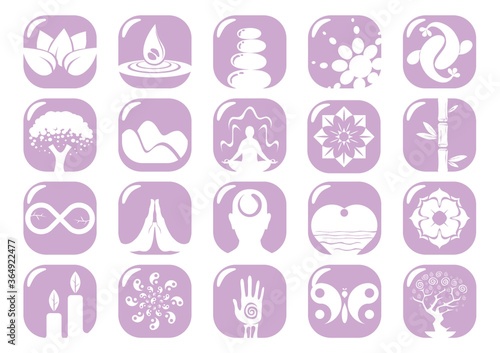 assorted yoga and zen set