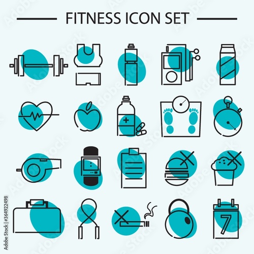 set of fitness icons