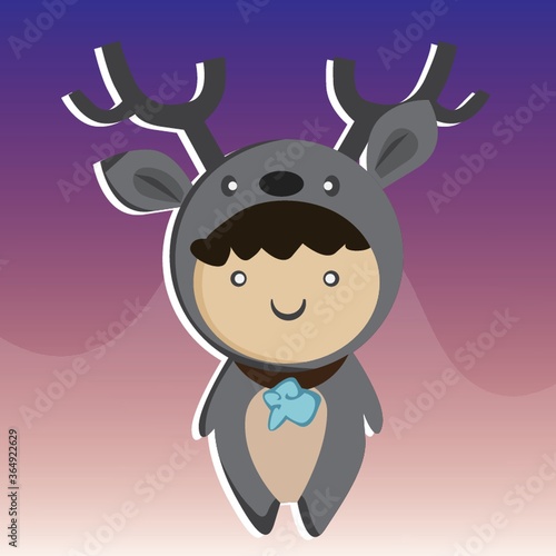 boy in reindeer costume