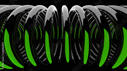 abstract spring on a black background 3d rendering