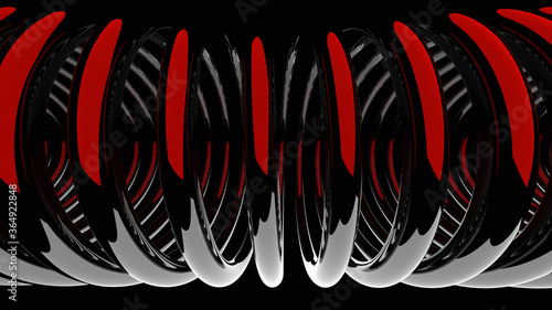 abstract round spiral on a dark background 3d rendering