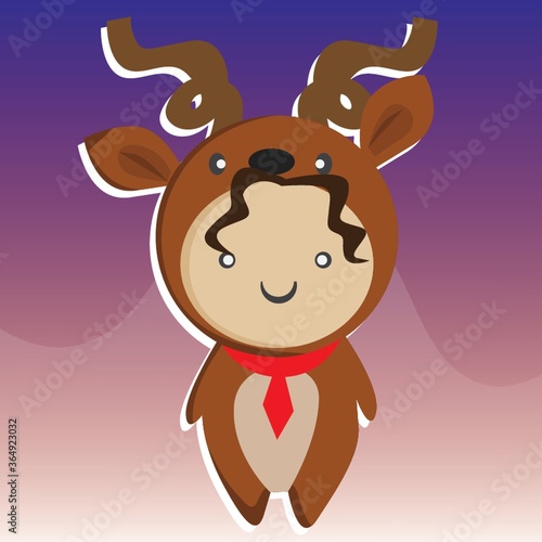 boy in reindeer costume