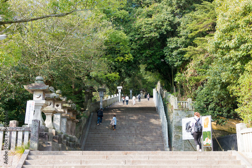 Kotohiragu Shrine (Konpira Shrine) in Kotohira, Kagawa, Japan. The Shrine was a history of over 1300 years and patron of sea ship transport and sailor.