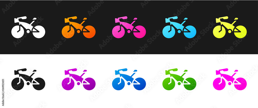 Set Bicycle icon isolated on black and white background. Bike race. Extreme sport. Sport equipment. Vector. Set Bicycle icon isolated on black and white background. Bike race. Extreme sport. Sport equipment. Vector.