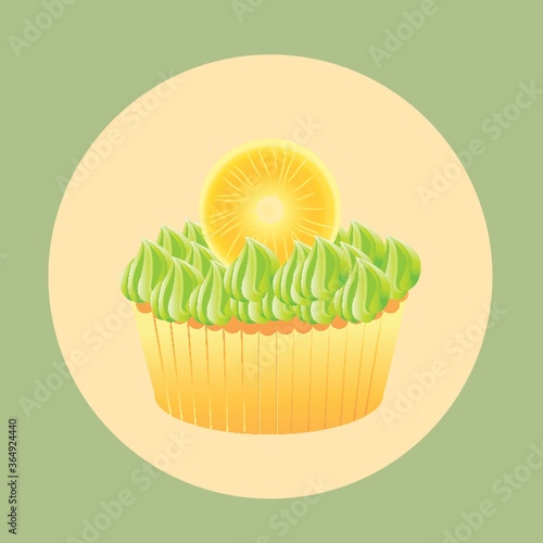 cupcake with orange topping