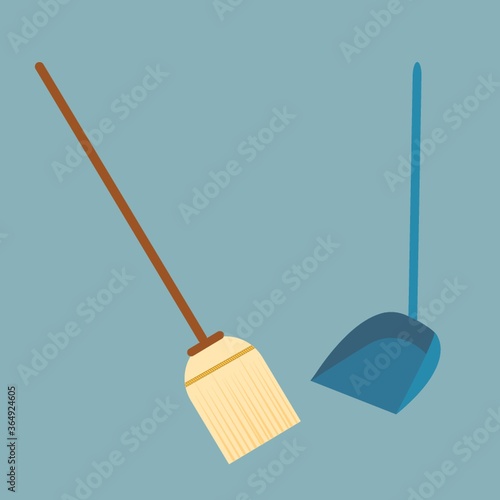 broom and dustpan