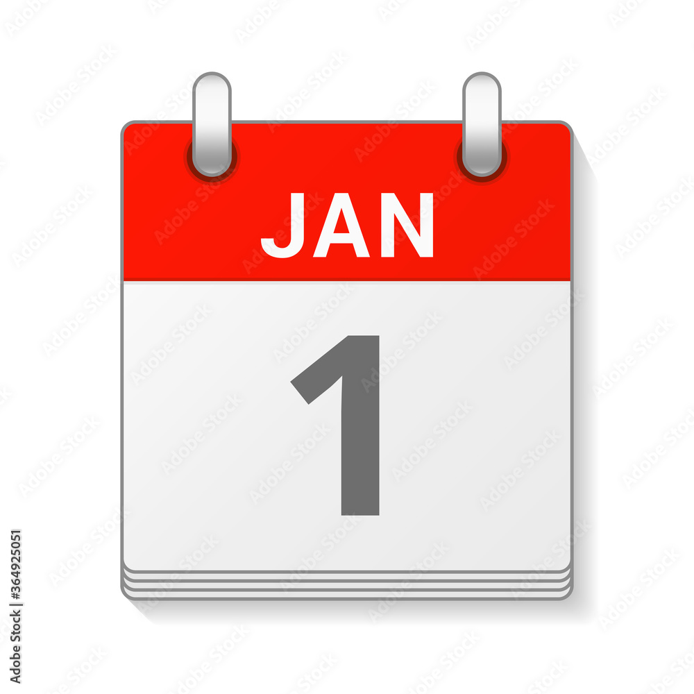 January 1 isolated vector calendar icon symbol January 1 isolated vector calendar icon symbol