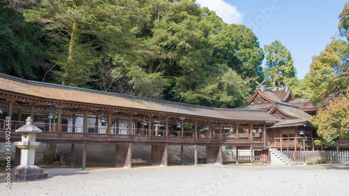 Kotohiragu Shrine (Konpira Shrine) in Kotohira, Kagawa, Japan. The Shrine was a history of over 1300 years and patron of sea ship transport and sailor. © beibaoke