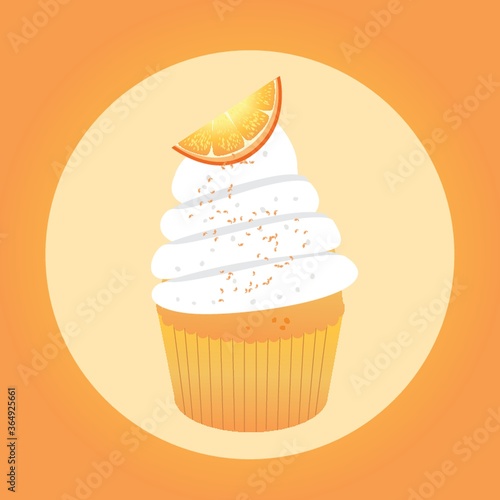 cupcake with orange topping