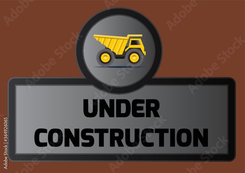 under construction board with truck icon