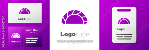 Logotype Dumpling icon isolated on white background. Traditional chinese dish. Logo design template element. Vector.
