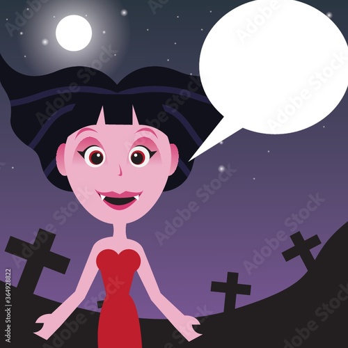 vampire with speech bubble