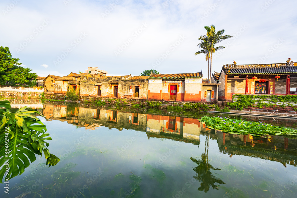 afternoon scenery of the Ming and Qing ancient villages in Nanshe, Dongguan, Guangdong, China