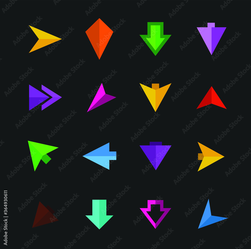 Set of black arrow icons Set of black arrow icons