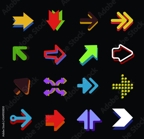Set of black arrow icons Free Download Set of black arrow icons - GFXLoad