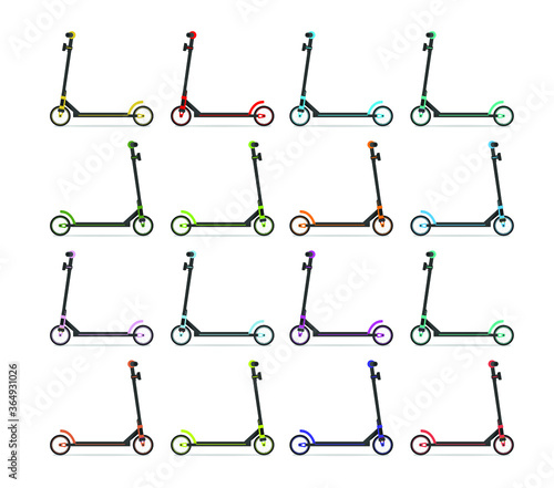 Collapsible Scooter vector isolated on white background