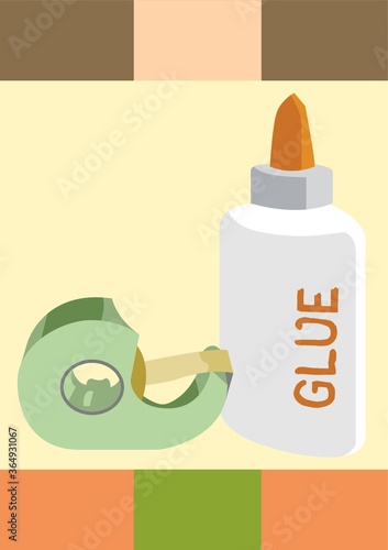 tape dispenser with glue bottle