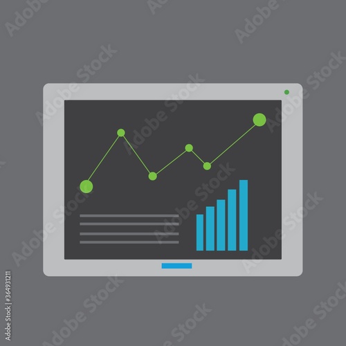 tablet with a graph