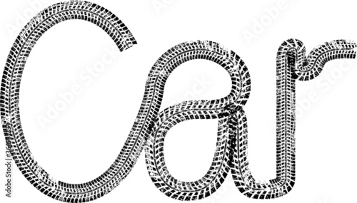Car tire track logo