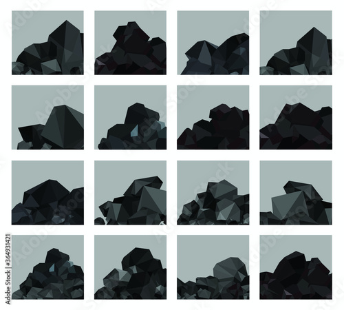 pile of charcoal , coal heaps of coals 