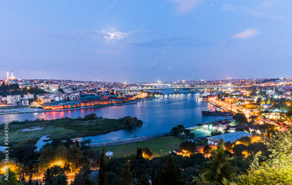 Golden Horn view from Pierre Loti Hill. Istanbul, Turkey.