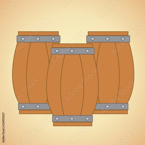 wooden barrels