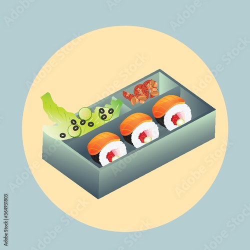 sushi in the bento box
