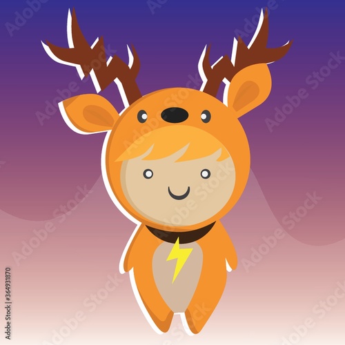 boy in reindeer costume