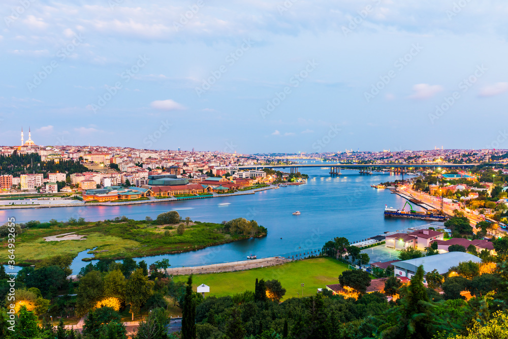 Fototapeta premium Golden Horn view from Pierre Loti Hill. Istanbul, Turkey.