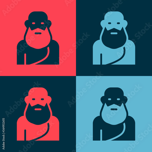 Pop art Socrates icon isolated on color background. Sokrat ancient greek Athenes ancient philosophy. Vector.