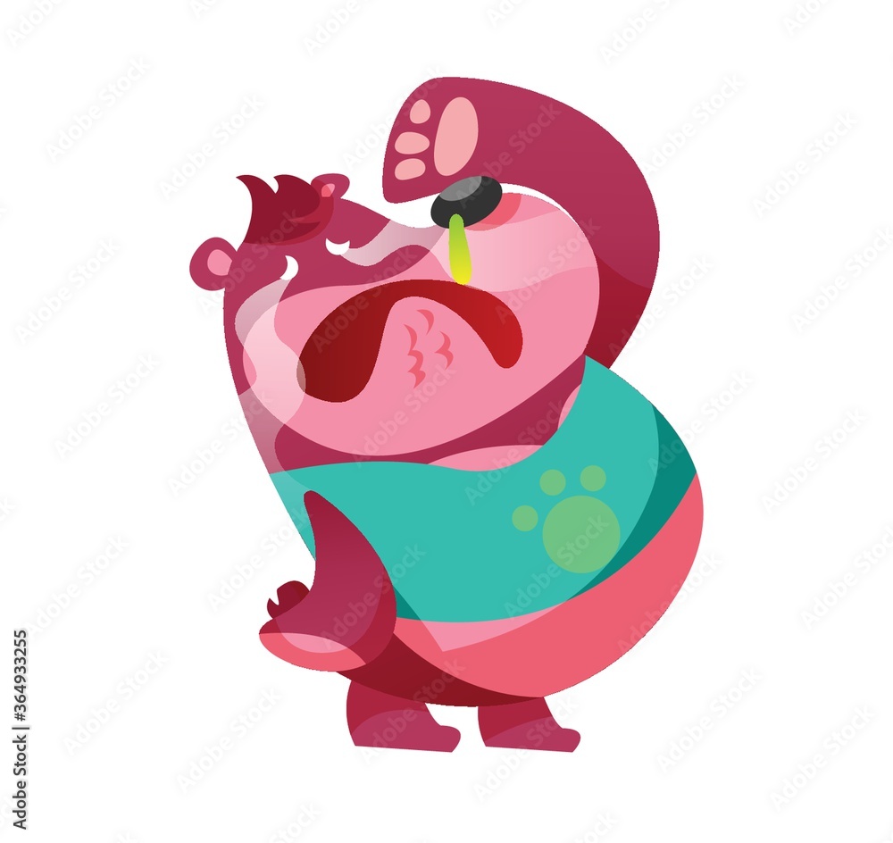 Fototapeta premium bear cartoon crying loudly