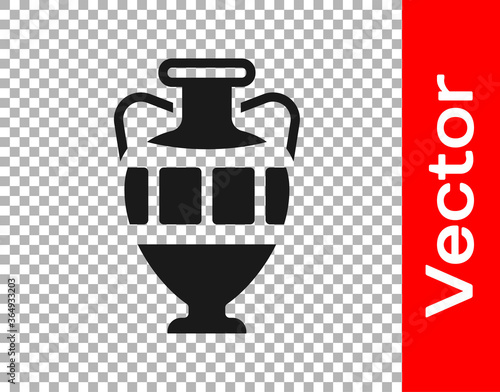 Black Ancient amphorae icon isolated on transparent background. Vector.