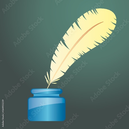 feather and ink bottle