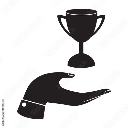 hand with a trophy cup