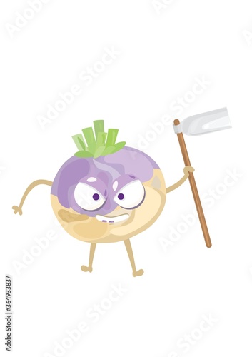 turnip holding gardening hoe