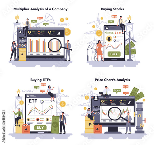Oil and gas industry set. Fuel factory, barrel with diesel.