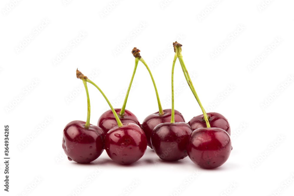 Сherry berries isolated on white background. With clipping path. Сherry berries isolated on white background. With clipping path.