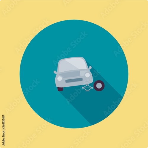 changing tyre of the car