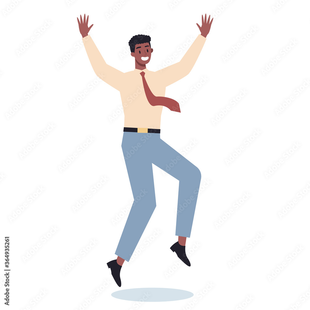 Jumping business man. Happy and successful employee in a suit Jumping business man. Happy and successful employee in a suit