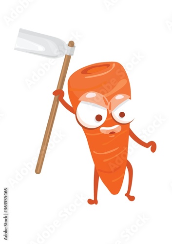 carrot holding gardening hoe