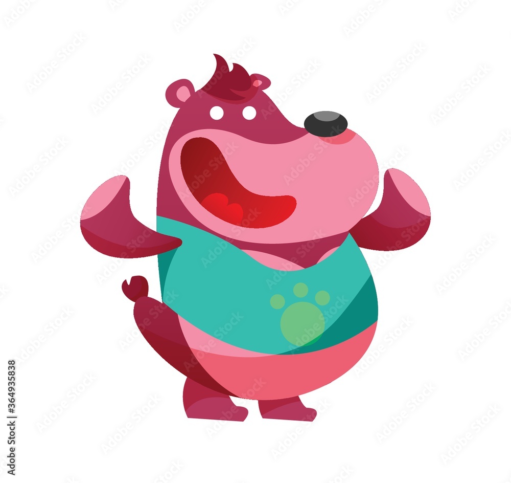 Fototapeta premium bear cartoon feeling happy