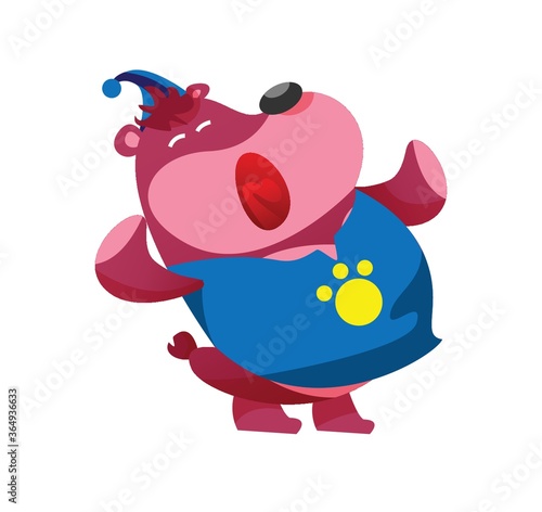bear cartoon yawning