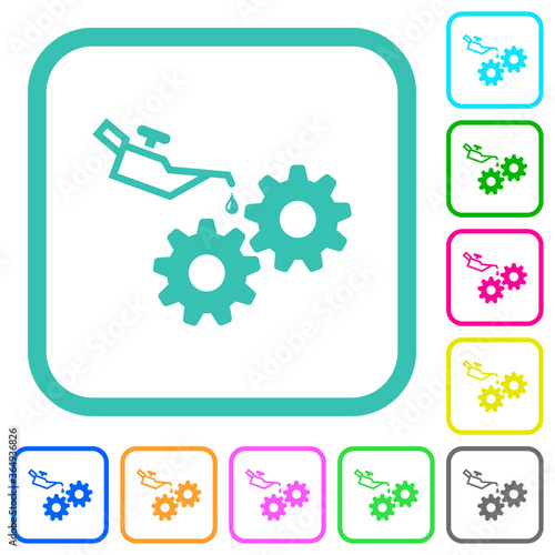 Oiler can and gears vivid colored flat icons